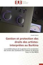 Gestion Et Protection Des Droits Des Artistes-Interpretes Au Burkina: Valorisation Et Potentialites Genetiques