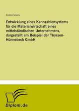 Entwicklung eines Kennzahlensystems für die Materialwirtschaft eines mittelständischen Unternehmens, dargestellt am Beispiel der Thyssen-Hünnebeck GmbH