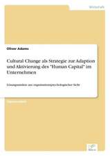 Cultural Change als Strategie zur Adaption und Aktivierung des "Human Capital" im Unternehmen