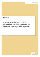 Strategische Erfolgsfaktoren für ausländische Direktinvestitionen im Dienstleistungsbereich Tschechiens