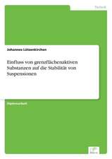 Einfluss von grenzflächenaktiven Substanzen auf die Stabilität von Suspensionen