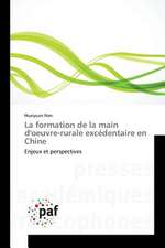 La formation de la main d'oeuvre-rurale excédentaire en Chine