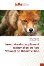 Inventaire Du Peuplement Mammalien Du Parc National de Theniet El Had: Application a la Biometrie