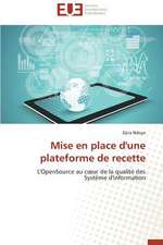 Mise En Place D'Une Plateforme de Recette