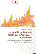 La Qualite de L'Energie Electrique: Pourquoi? Comment?