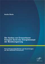 Der Ausbau Von Erneuerbaren Energien Durch Das Energiekonzept Der Bundesregierung: Vermarktungsmoglichkeiten Und Auswirkungen Auf Den Deutschen Stromm