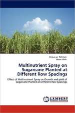 Multinutrient Spray on Sugarcane Planted at Different Row Spacings