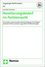 Novellierungsbedarf im Parteienrecht