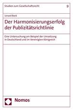 Der Harmonisierungserfolg der Publizitätsrichtlinie