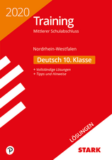 Lösungen zu Training Mittlerer Schulabschluss 2020 - Deutsch - NRW