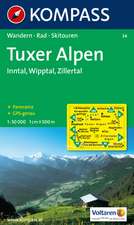 Tuxer Alpen - Inntal - Wipptal - Zillertal 1 : 50 000