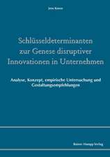 Schlüsseldeterminanten zur Genese disruptiver Innovationen in Unternehmen Schlüsseldeterminanten zur Genese disruptiver Innovationen in Unternehmen Schlüsseldeterminanten zur Genese disruptiver Innovationen in Unternehmen Schlüsseldeterminanten zur Genese disruptiver Innovationen in Unternehmen