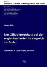 Der Gläubigerschutz bei der englischen Limited im Vergleich zur GmbH