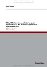 Möglichkeiten der Ausgliederung von Teilfunktionen der Personalwirtschaft im Industriebetrieb