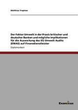 Der Faktor Umwelt in der Praxis britischer und deutscher Banken und mögliche Implikationen für die Ausweitung des EG Umwelt Audits (EMAS)auf Finanzdienstleister