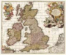 Historische Karte: Britischen Inseln, nach 1717 (gerollt)