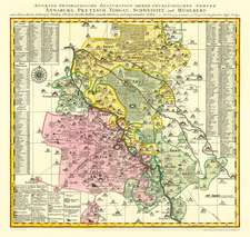 Historische Karte: Ämter Annaburg, Pretzsch, Torgau, Schweinitz und Mühlberg, 1757 (Plano)