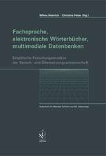 Fachsprache, elektronische Wörterbücher, multimediale Datenbanken