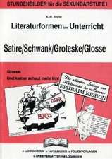 Literaturformen im Unterricht Satire/ Schwank/ Groteske/ Glosse