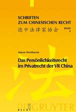 Das Persönlichkeitsrecht im Privatrecht der VR China