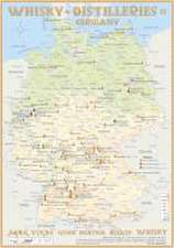 Whisky Distilleries Germany Tasting Map 34 x 24cm