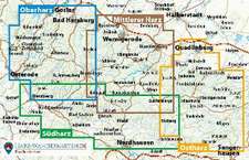 Der Harz in 4 Teilen. Wander- und Fahrradkartenset 1 : 30 000