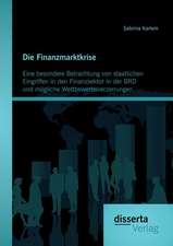 Die Finanzmarktkrise: Eine Besondere Betrachtung Von Staatlichen Eingriffen in Den Finanzsektor in Der Brd Und Mogliche Wettbewerbsverzerrun