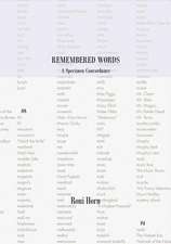 Remembered Words. A Specimen Concordance