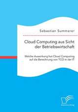 Cloud Computing Aus Sicht Der Betriebswirtschaft: Welche Auswirkung Hat Cloud Computing Auf Die Berechnung Von Tco in Der It