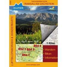 Wanderregion Ramsau am Dachstein 1 : 50 000 Luftbildpanorama & Wanderkarte