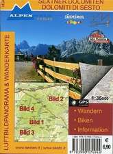 Sextner Dolomiten Dolomiti di Sesto 1 : 35 000 + GPS compatible Luftbildpanorama & Wanderkarten