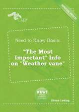 Need to Know Basis: The Most Important Info on Weather Vane