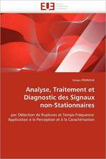 Analyse, Traitement Et Diagnostic Des Signaux Non-Stationnaires