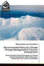 Recommended Policy for Climate Change Management & Tourism Development