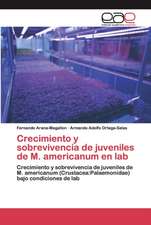 Crecimiento y sobrevivencia de juveniles de M. americanum en lab