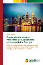 Conformidade entre os Pareceres do Auditor para empresas Setor Energia