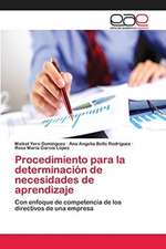 Procedimiento para la determinación de necesidades de aprendizaje