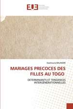 MARIAGES PRECOCES DES FILLES AU TOGO