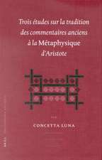 Trois études sur la tradition des commentaires anciens à la Métaphysique d'Aristotle