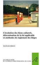 Circulation des biens culturels, détermination de la loi applicable et méthodes de règlement des litiges