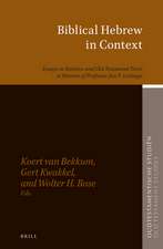 Biblical Hebrew in Context: Essays in Semitics and Old Testament Texts in Honour of Professor Jan P. Lettinga