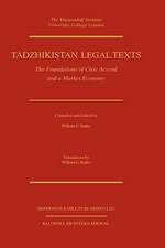 Tadzhikistan Legal Texts: The Foundation of Civic Accord