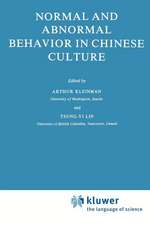 Normal and Abnormal Behavior in Chinese Culture