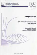 Adopted Texts: 2012 Ordinary Session (Second Part)