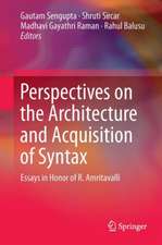 Perspectives on the Architecture and Acquisition of Syntax: Essays in Honor of R. Amritavalli