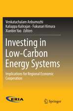 Investing in Low-Carbon Energy Systems: Implications for Regional Economic Cooperation