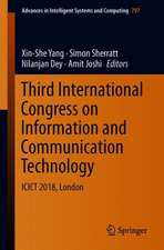 Third International Congress on Information and Communication Technology: ICICT 2018, London