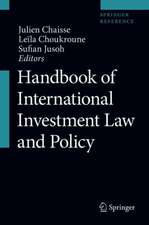 Handbook of International Investment Law and Policy