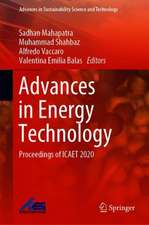 Advances in Energy Technology: Proceedings of ICAET 2020