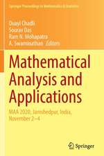 Mathematical Analysis and Applications: MAA 2020, Jamshedpur, India, November 2–4